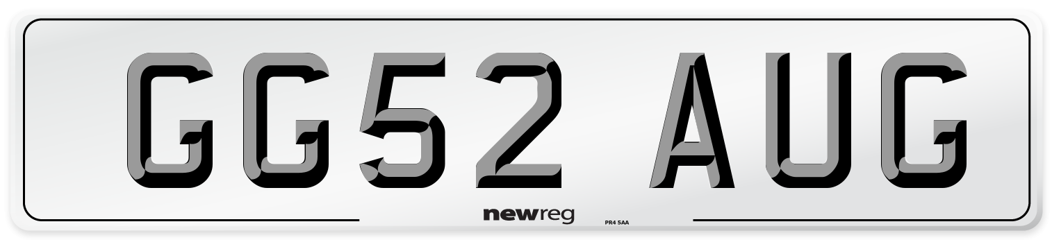 GG52 AUG Number Plate from New Reg
